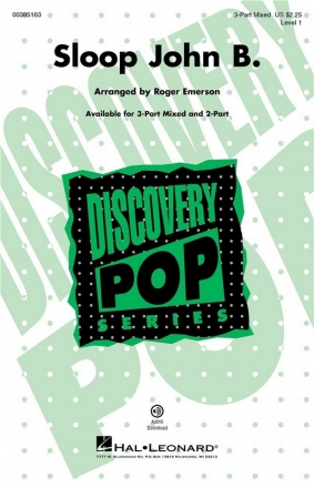 Sloop John B. 3-Part Mixed Choir Choral Score