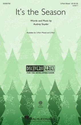 Audrey Snyder, It's the Season for 3-Part Mixed Choir Choral Score