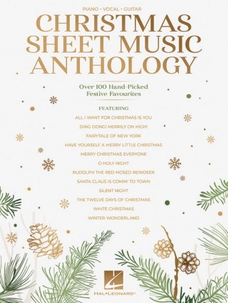 Christmas Sheet Music Anthology for piano, vocal and guitar spiral bound