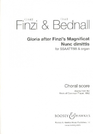 Gloria after Finzi's Magnificat  and  Nun dimittis for mixed chorus and organ score