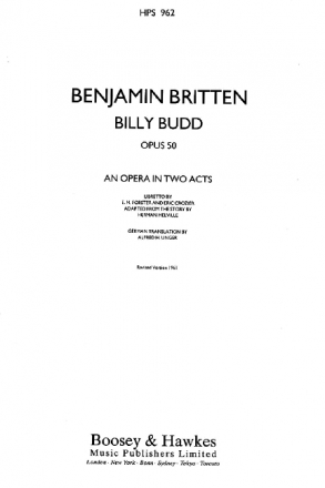 Britten, Benjamin, Billy Budd op. 50 HPS 962 fr Soli, Chor und Orchester Studienpartitur