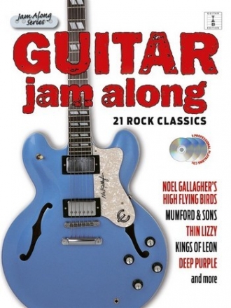 Guitar Jam along - 21 Rock Classics (+3 CD's) for guitar/tab (+lyrics)