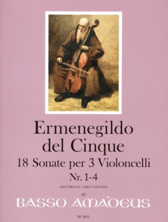 18 Sonaten Band 1 (Nr.1-4) f�r 3 Violoncelli Partitur und Stimmen