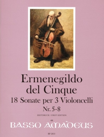 18 Sonaten Band 2 (Nr.5-8) f�r 3 Violoncelli Partitur und Stimmen