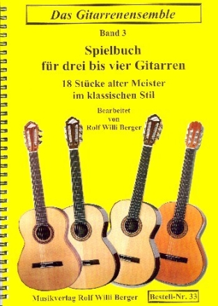 18 St�cke alter Meister - f�r 3-4 Gitarren Spielpartitur