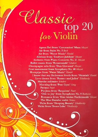 Classic Top 20 for violin and piano