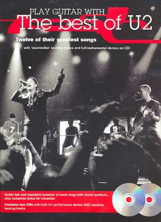 Play Guitar with (+ 2 CD's): The Best of U2 Songbook for voice/guitar