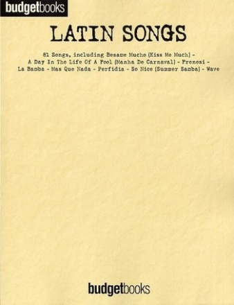 Budgetbooks Latin Songs: for piano/voice/guitar
