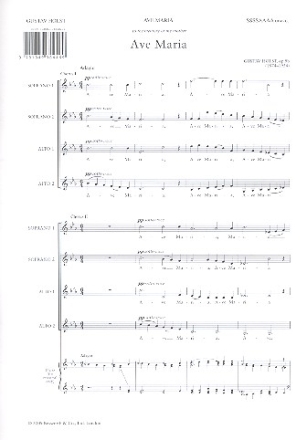 Ave Maria for 2 female chorusses a cappella (with piano for rehearsal)