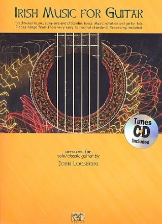 Irish Music for guitar (+CD) traditional music, song airs and O'Carolan tunes with guitar tab Loesberg, John,  arr.