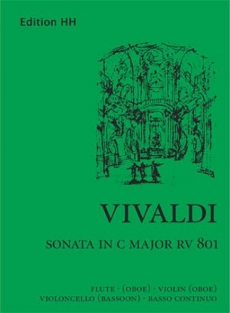 Sonate C-Dur RV801 fr Flte, Violine, Violoncello und Bc (2 Oboen/Fagott/Bc) Partitur und Stimmen