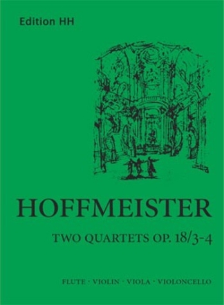 QUARTETTE OP.18 BAND 2 FUER FLOETE, VIOLINE, VIOLA UND VIOLONCELLO,  PARTITUR UND STIMMEN