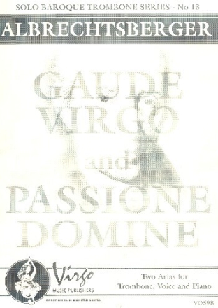 2 Arias for alto voice, trombone and piano score and parts