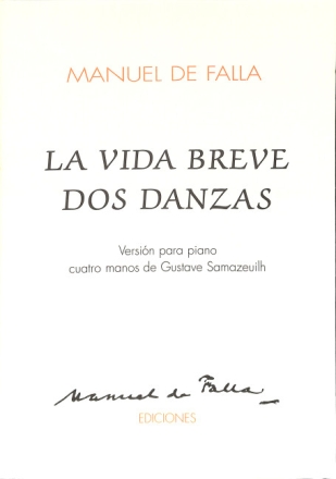 2 Danzas de La Vida breve para piano 4 manos partitura