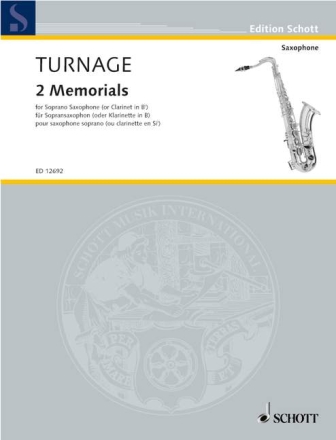 2 Memorials for soprano saxophone (clarinet in Bb) solo
