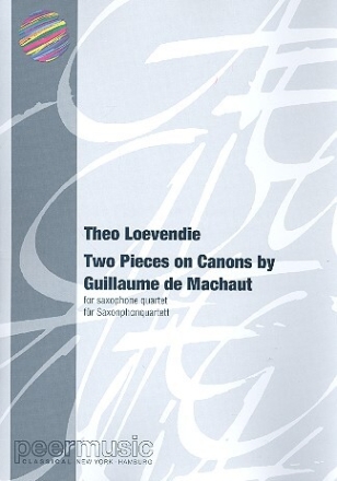 2 Pieces on Canons by Guillaume de Machault f�r 4 Saxophone (SATB) Partitur und Stimmen