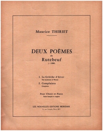 2 Poemes de Rutebeuf pour chant et piano