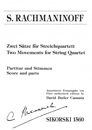 2 S�tze f�r Streichquartett Partitur und Stimmen