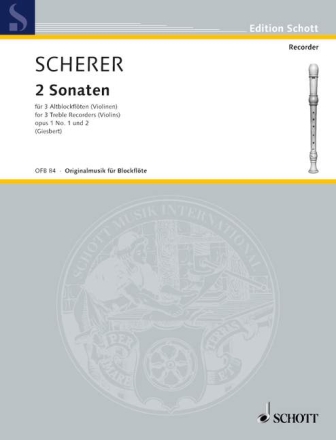 2 Sonaten op.1,1-2 f�r 3 Altblockfl�ten Spielpartitur
