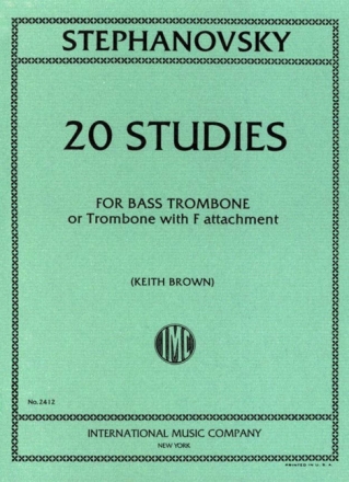 20 Studies for bass trombone with F attachment BROWN, KEITH, ED.