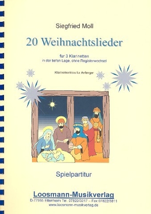 20 Weihnachtslieder f�r 3 Klarinetten Spielpartitur