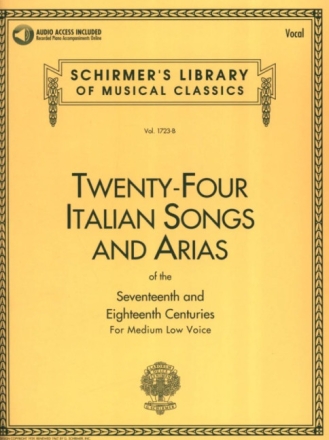 24 Italian Songs and Arias (+Audio Access) for medium low voice