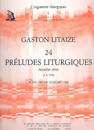 24 pr�ludes liturgiques vol.1 (1-8) pour orgue sans p�dale