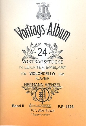 24 Vortragsst�cke Band 2 f�r Violoncello und Klavier leicht spielbar