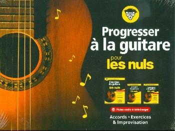 Progresser  la guitare pour les nuls (+Download) pour guitare coffret avec 3 livres