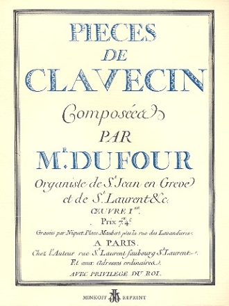 Pices de clavecin op.1 Faksimile