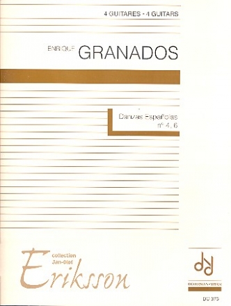 DANZAS ESPANOLAS NO.4 ET 6 POUR 4 GUITARES PARTITION ET PARTIES