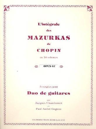 Mazurkas op.67 pour 2 guitares partition et parties