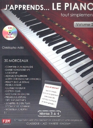 J'apprends le piano tout simplement vol.2 (Niveau 3+4) (+CD) pour piano