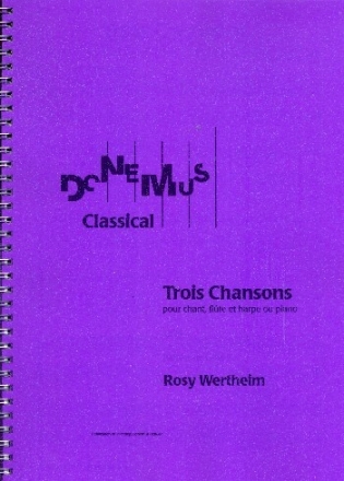 3 Chansons pour chant, fl�te et harpe (piano) score and part