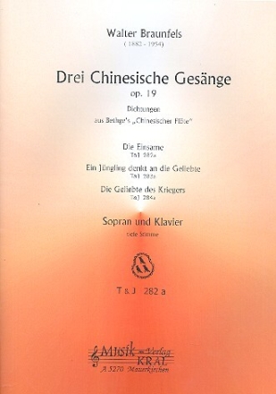 3 chinesische Ges�nge op.19 f�r tiefe Singstimme und Klavier