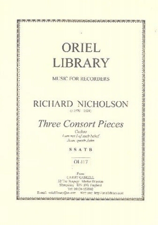 3 Concert Pieces for 5 recorders (SSATB) score and parts