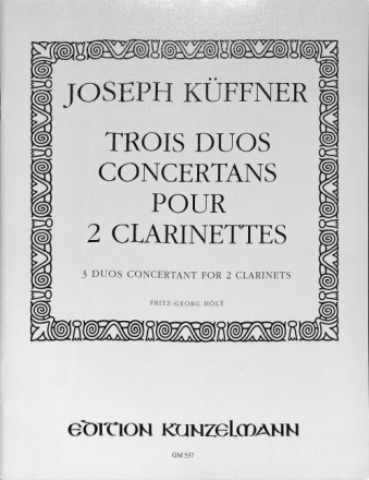 3 Duos concertants f�r 2 Klarinetten Stimmen