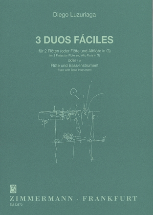 3 Duos faciles f�r 2 Fl�ten (Fl�te und Altfl�te in G oder Fl�te und Ba�) 3 Spielpartituren