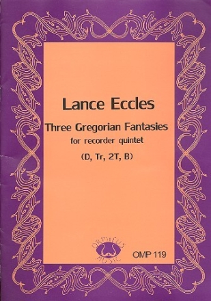 3 Gregorian Fantasies for 5 recorders (SATTB) score and parts