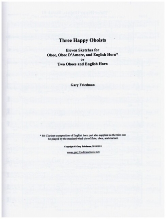 3 Happy Oboists for 2 oboes and English horn score and parts