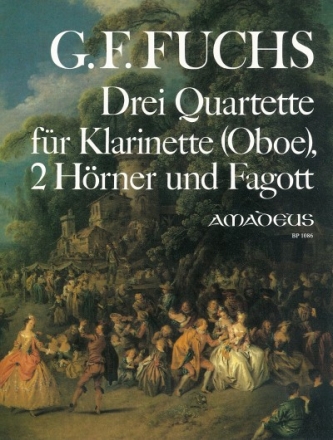 3 Quartette f�r Klarinette (Ob), 2 H�rner und Fagott Partitur und Stimmen