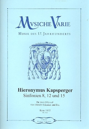 3 Sinfonien f�r 2 und 4 Stimmen und Bc Partitur und Stimmen