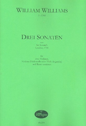 3 Sonaten (Nr.1, 3 und 5) f�r 2 Violinen, Violone (Violoncello/Viola da gamba) und Bc Partitur und Stimmen (Bc nicht ausgesetzt)