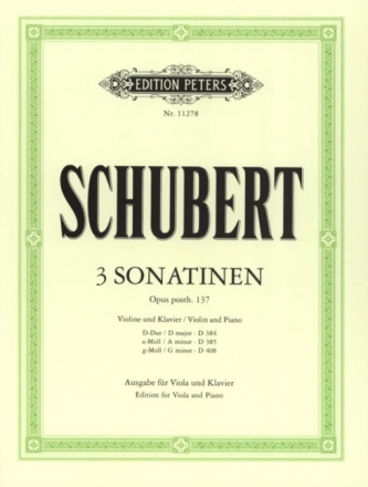 3 Sonatinen op.137 f�r Violine und Klavier f�r Viola und Klavier