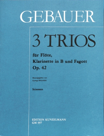 3 Trios op.42 f�r Fl�te, Klarinette und Fagott Stimmen