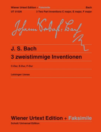 3 zweistimmige Inventionen f�r Klavier (mit Faksimile)