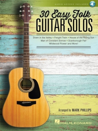 30 Easy Folk Guitar Solos (+Online Audio) for guitar