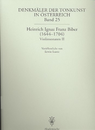 Violinsonaten Band 2 15 Sonaten fr Violine und Bc und Sonate fr Violine solo