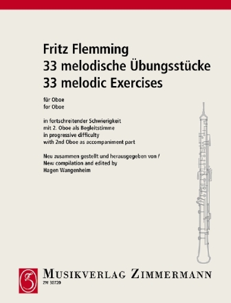 33 melodische �bungsst�cke f�r Oboe (2. Oboe ad lib.)