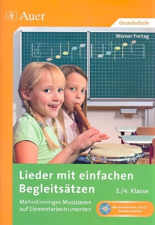 Lieder mit einfachen Begleitstzen (+2 CD's) Partitur, Kopiervorlagen und Unterrichtsanregungen